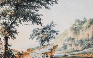 Joseph Barber (1757-1811) "A Figure on a Path in a Rocky Landscape"