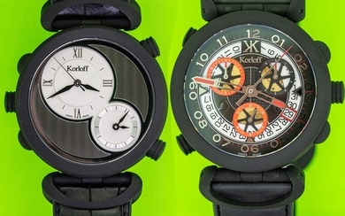 Korloff - Reversible Chronograph Watch Highway Voyager Black PVD MattSwiss Made - CR1NR - Men - BRAND NEW