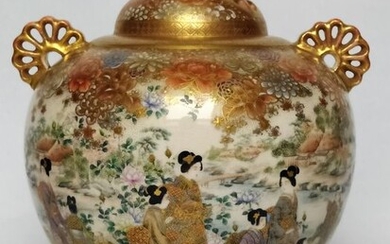 Kōro 香炉 (incense burner) - Ceramic - Marked 'Ryūun Fūzan' 龍雲冨山 - Japan - Meiji period (1868-1912)