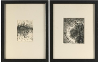 LEO JOHN MEISSNER (Maine/New York, 1895-1977), "Sunburst" and "Dune Grasses"., The larger, 7.5" x 6"