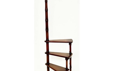 LIBRARY STEPS, a tall set, Georgian style mahogany with four...