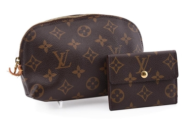 LOUIS VUITTON, MONOGRAM, COSMETIC POUCH AND SMALL PURSE