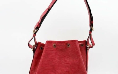 LOUIS VUITTON Petit Noe Epi Shoulder Bag Drawstring Red Women's Fashion M44107