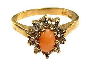 Ladies Coral Ring Size 6