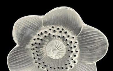 Lalique France Crystal Flower Anemone Paperweight