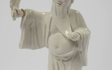 "Lao Tseu" à mains amovibles en porcelaine dite "Blanc de Chine". Travail chinois. Epoque: XVIIIème....