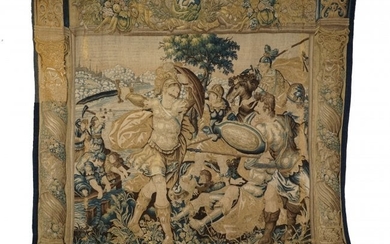 Large 17th C Siege of Tyre Flemish Tapestry