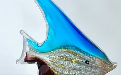Large MURANO Art Glass Angel Fish Sculpture
