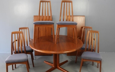 Larsen, Denmark Teak Table & Six "Eva" Chairs