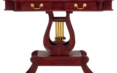 Late George III Regency Style Pedestal Sofa Table