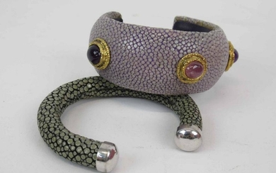 Lavender Shagreen Cuff Bracelet