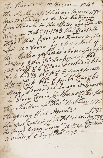 Leicestershire Farmer.- Castle Donington.- Journal/commonplace book of agricultural notes, manuscript, Leicestershire, 1771-95.