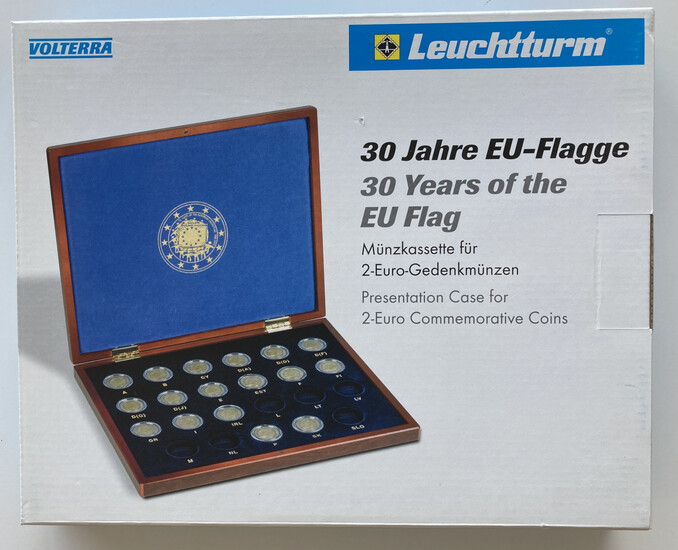 Lighthouse, Volterra 30 Years of the EU Flag - Presentation case for 2-Euro Commemorative Coins