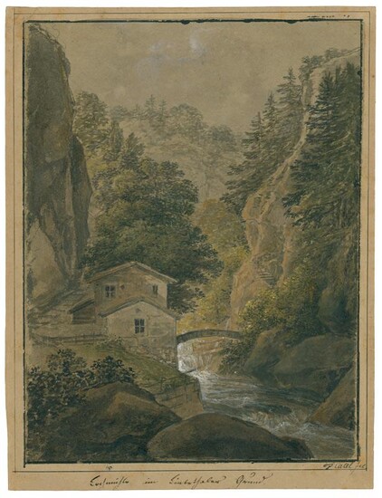 Lochmühle im Liebethaler Grund in der Sächsischen Schweiz, 1801.