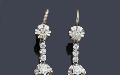 Long rivière earrings with diamonds of approx. 1.14 ct