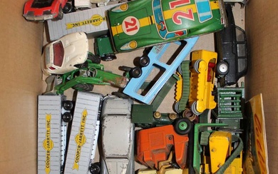 Lot details Two small trays of loose playworn diecast, to...