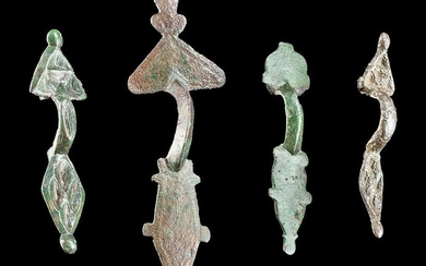 Lot of 4 Visigoth Bronze Fibula Brooches