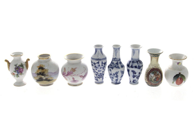 Lot of 8 Miniature Porcelain vases.