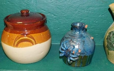 Lot of Pottery Pitchers, Vase, & Pot - One NC Signed