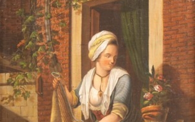 Louis Bernard Coclers (1740-1817): woman in a window, third quarter...