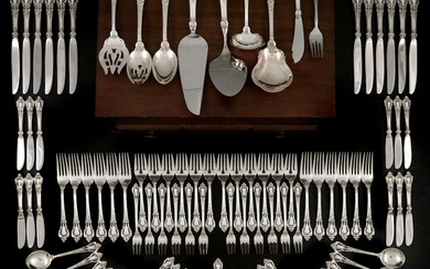Lunt "Eloquence" Sterling Silver Flatware, Mid to Late 20th C.
