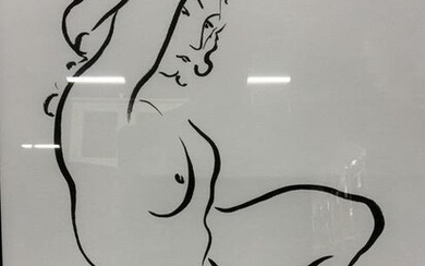 M. RACINE Signed Nude Female Lithograph