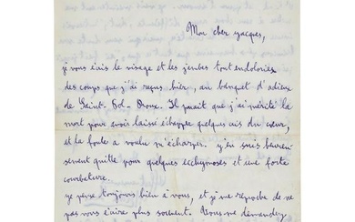 MICHEL LEIRIS (1901-1990) LETTRE AUTOGRAPHE SIGNÉE à Jacques BARON. [Paris] juillet [1...