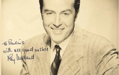 MILLAND RAY: (1907-1986) Welsh-born American Actor, Academy Award winner. Vintage signed and inscrib...
