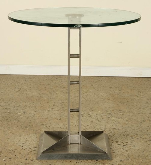 MODERN STEEL & GLASS OCCASIONAL TABLE