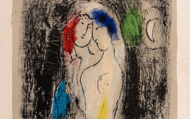 Marc Chagall (1887-1985) Les Amoureux en Gris (Mourlot 194)