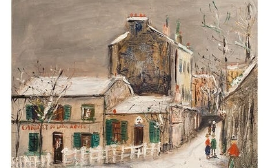 Maurice Utrillo, 1883 Paris – 1955 Dax, LE LAPIN AGILE SOUS LA NEIGE, UM 1950