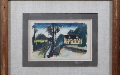 Maurice de Vlaminck Attributed : Hand Colored Lithograph of a Country House