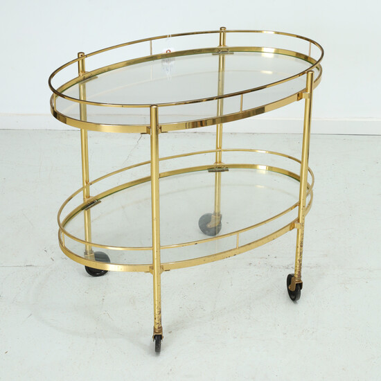 Maxwell Phillips, NY brass serving cart