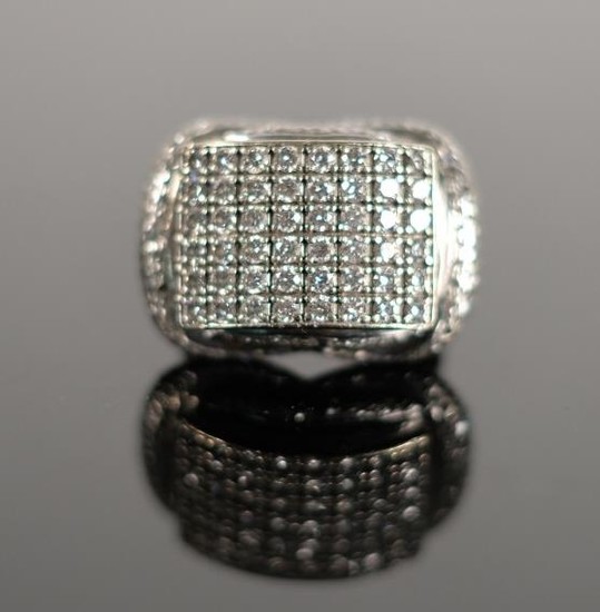 Men's 14K White Gold & Diamond Pinky Ring