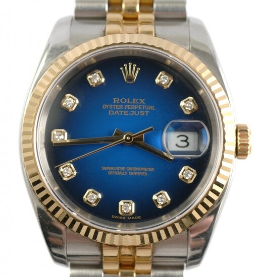 Mens ROLEX Oyster Perpetual Datejust Diamond Watch