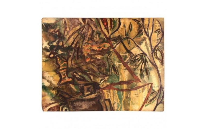 Mid-Century Modern Abstract Painted Panel Mid-20th