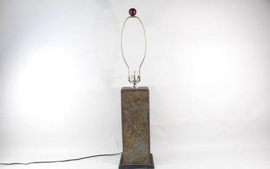 Mid-Century Modern Slate Stone Tile Lamp