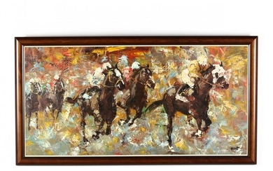 Mid-Century Painting of a Polo Match