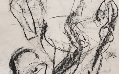 Mogens Andersen: Composition. Signed MA 90. Charcoal on paper. Sheet size 63×49 cm. Unframed.