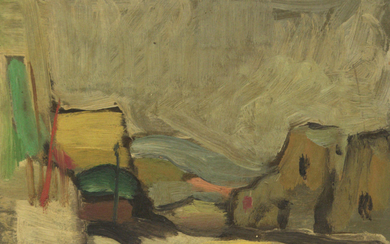 Moshe Rosenthalis (1922-2008) - Landscape, Oil on Cardboard.
