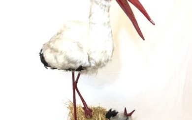 Moving Store Display Doll Stork with 3 Babies