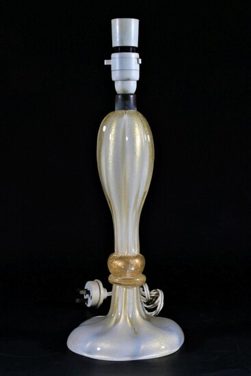 Murano Aventurine Lamp Base, Decorated With Golden Flakes (H:43cm)