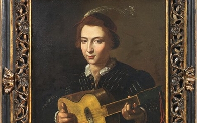 Musico (Suonatore di chitarra), Pietro Paolini (ambito di) (Lucca 1603 - 1681)