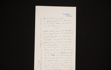 Napoléon III - Note autographe [Les œuvres de bienfaisance de l'Impératrice] - 1870