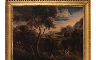 Neapolitan painter of the 17th century, Landscape with Wayfarers