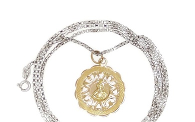 Necklace with pendant - 18 kt. White gold, Yellow gold