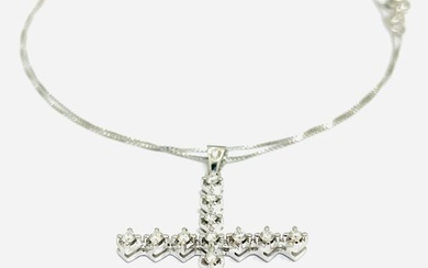 Necklace with pendant - White gold Diamond