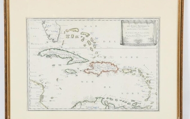 Nicholas Sanson (1600-1667) Map, Les Isles Antilles