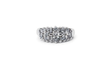 No Reserve Price--IGI Certificate - 1.04 total natural diamond carat - 14 kt. White gold - Ring - 0.64 ct Diamond - Diamonds