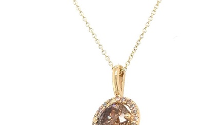 No Reserve Price - Necklace with pendant - 14 kt. Yellow gold - 1.10 tw. Diamond (Natural)